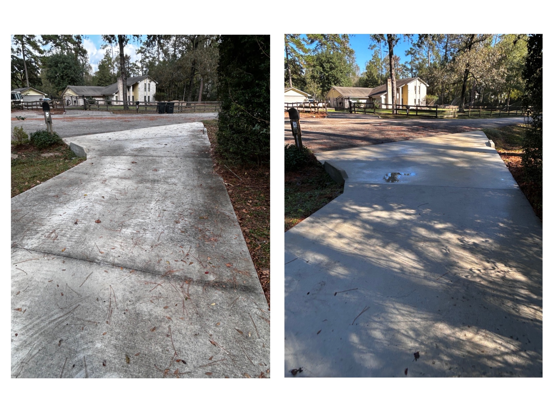 Pressure Washing Cypress TX — clean driveway result
